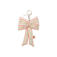 Fabric Bow Schlüsselanhänger Summer Stripes Peach